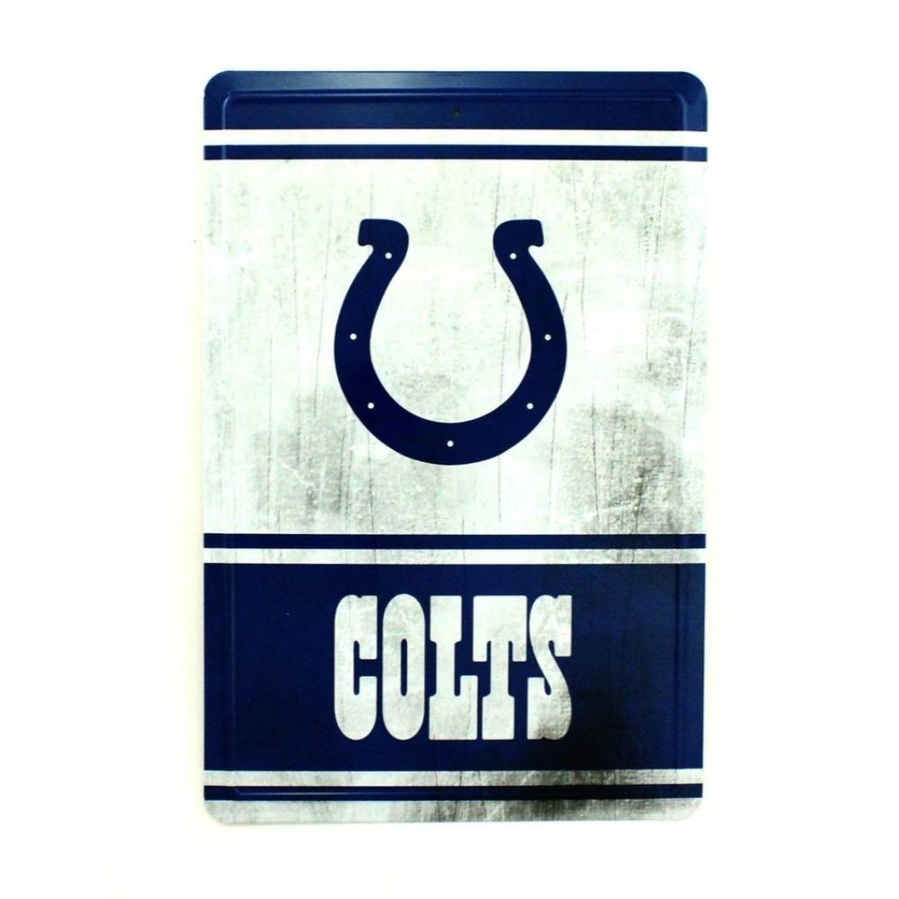 Indianapolis Colts Tin Team Sign - Retro Style